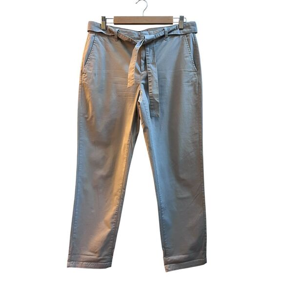 Banana Republic Factory Women’s Grey Chino Self Tie Waist Pocket Pant Size 6R - Picture 3 of 10